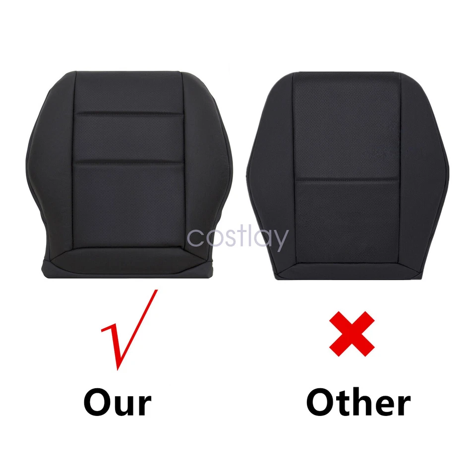 2008-2014 fits Mercedes Benz C300 350 Driver Bottom Leather Seat Cover BLACK - Image 2 of 4