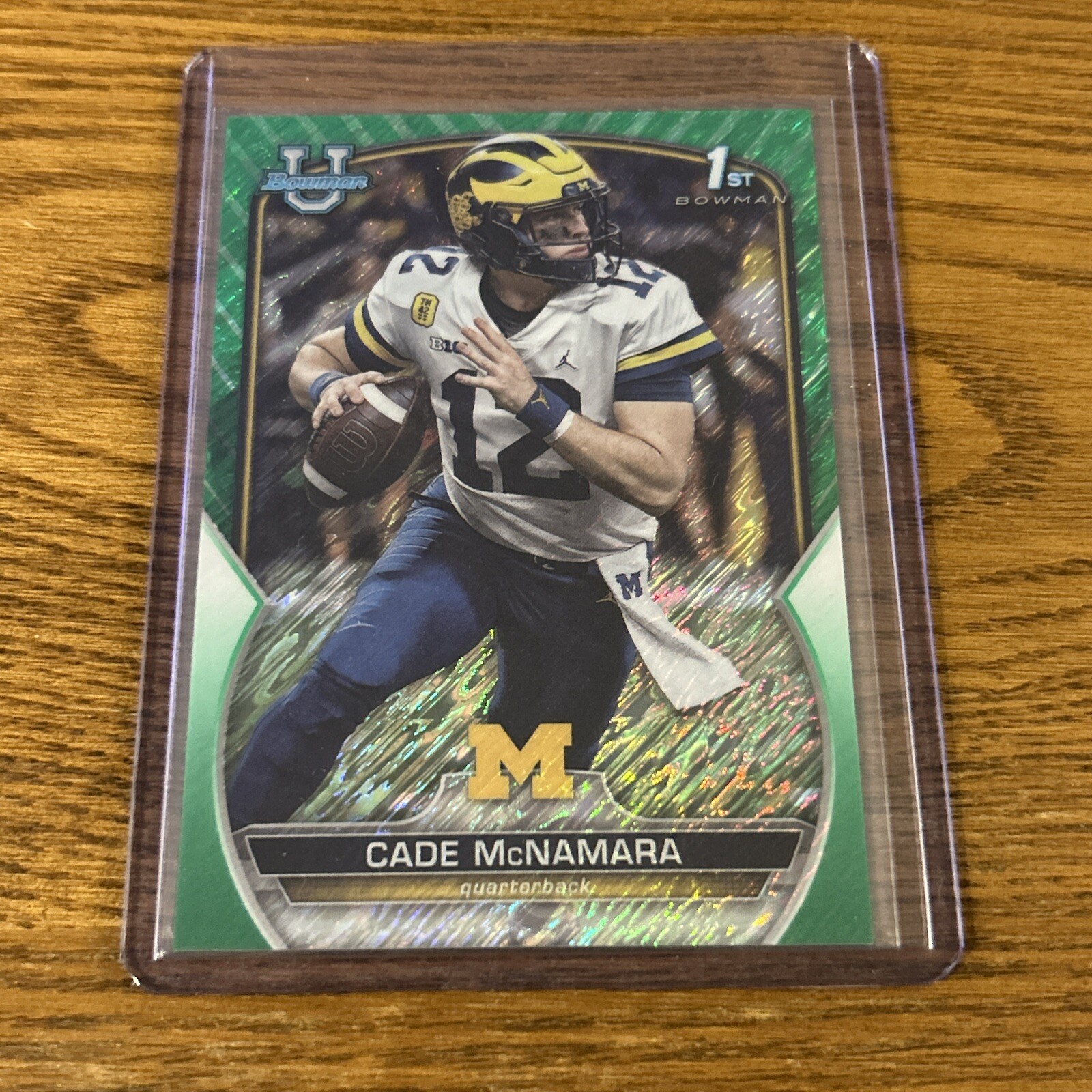 2022 Bowman Chrome University Cade McNamara Green Shimmer Refractor /99