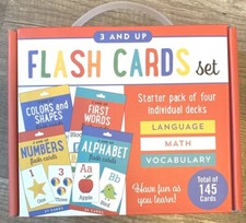 Flash Cards Set Pack Of 4 Indivi Decks: Language, Math  Vocabulary. 3 And Up