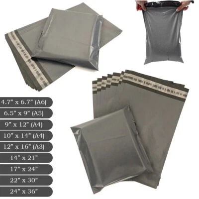 Mailing Bags Grey Post Packaging Plastic Parcel Postal Postage Self Seal Pack