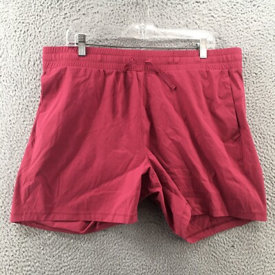 Tuff Athletics Swim Shorts Womens XXL (actual 39x6) Burgundy Hi-Rise Drawstring