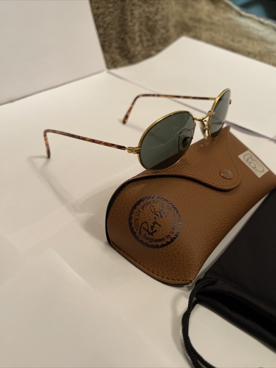 RAY-BAN B&L U.S.A OVAL 24K GOLD METAL & TORTOISE ARMS W2108 NXAW