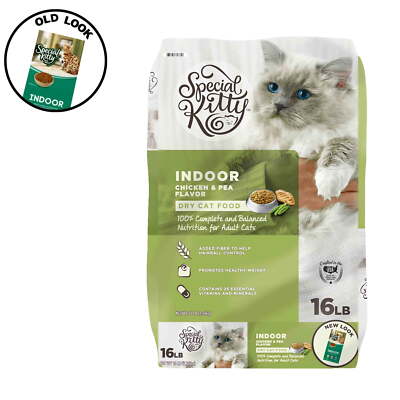 Special Kitty Indoor Formula Dry Cat Food Chicken Pea Flavor 16