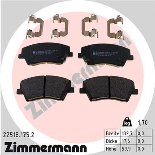 Zimmermann BremsbeläGe Vorne FüR Hyundai Ioniq Elantra Stufenheck KIA Niro-image