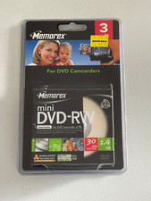 Memorex Mini DVD-RW Rewritable for Camcorder 30 Min. 1.4 GB 3-Pack Brand NEW