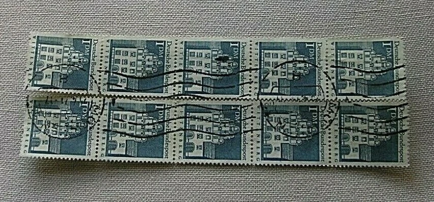 Timbres West Germany 1964/69 Wittenberg Castle 1 Deutsche Mark 10 Only Canc - Photo 3/3