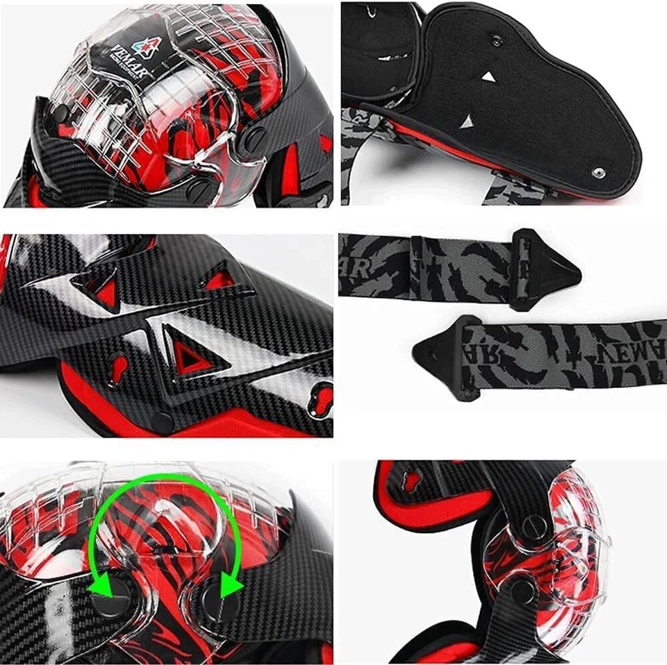 4 Piezas Rodilleras Para Motocicletas Protección Para Motocross Racing Rodilleras... Foto 4 de 4