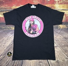 WWE Wrestling T Shirt Roman Reigns Mens XL RISE ABOVE CANCER Pink Bloodline NEW