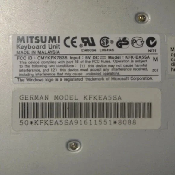 Vintage German Mitsumi KFK-EA5SA PS/2 Wired Computer Keyboard QWERTZ - Image 3 of 4