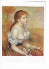 Painting By Auguste Renoir Young Girl With Flowers