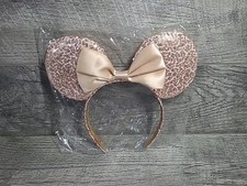 Minnie Mouse Sequin Ears Headband Hair Band Bow Rose Gold New In Pack
