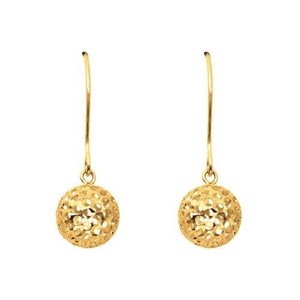 dangle 14k earrings ball gold 7mm drop yellow