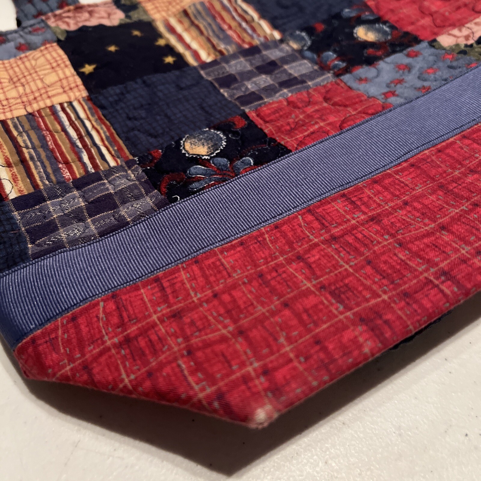 Patchwork Quilted Handbag Shoulder Bag Purse Mult… - image 9