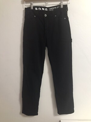 [TWN]★25SS★韓国人気★FOUNT CARPENTER DENIM PANTS Black Graphic Carpenter Jeans Womens XS Utility Street Denim