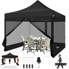 10x10 Pop up Canopy with 4 Sidewalls Heavy Duty Outdoor Commercial Patio Gazebo