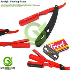 Personal Hair Removal Shaving Razor Straight  Black/Red Cut-Out Design Handle