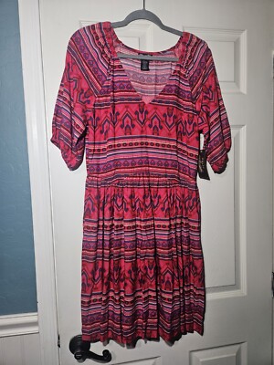 Wrangler Retro Americana Half Sleeve Dress in a Red Aztec Print Sz Medium NWT | eBay Wrangler Retro Americana Half Sleeve Dress in a Red Aztec Print Sz Medium NWT | eBay