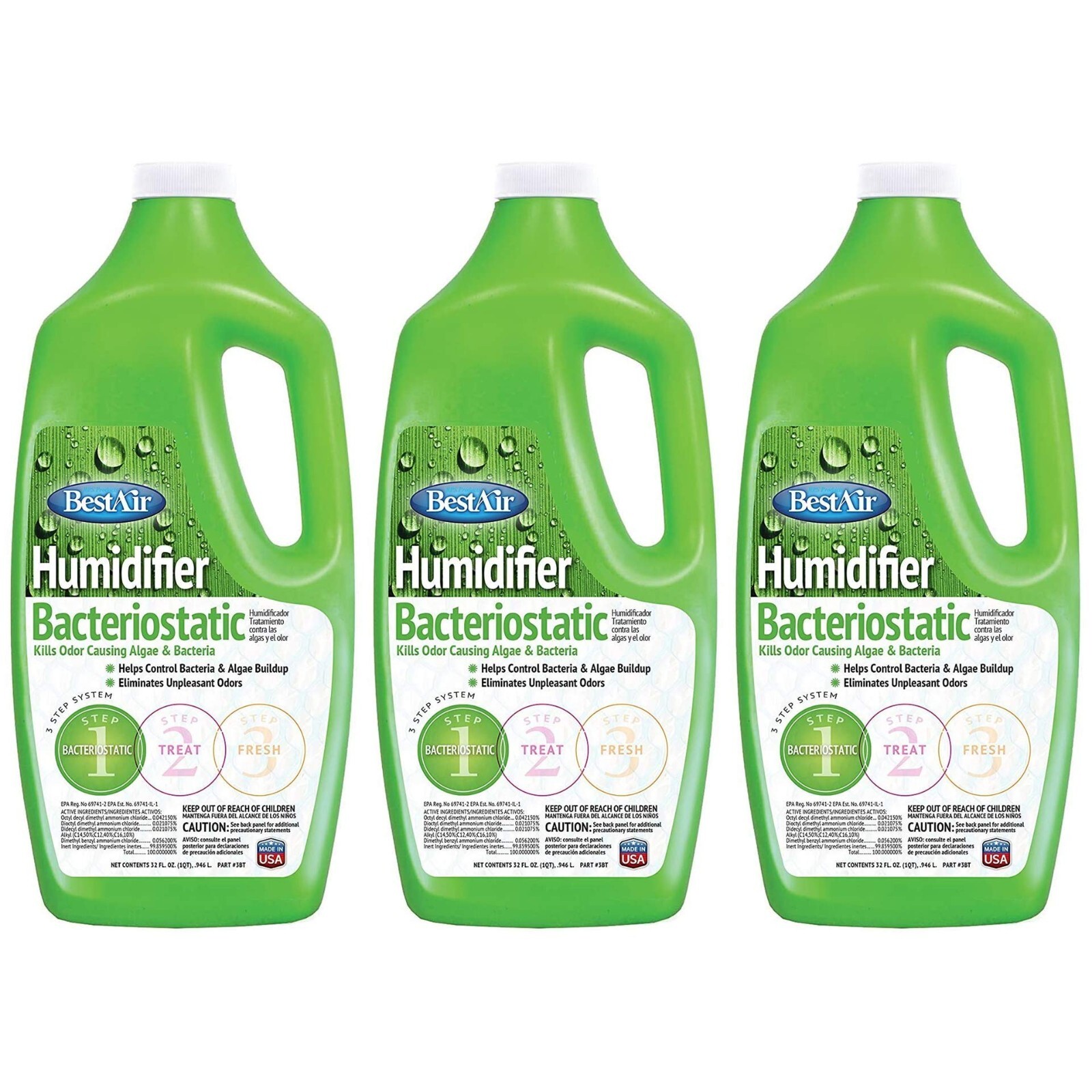 Bacteriostatic Water Treatment 3-pack 96oz Total