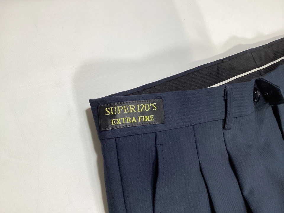Pantalones de vestir para hombre Giorgio Fiorelli azul marino talla 36W NUEVO Foto 2 de 4