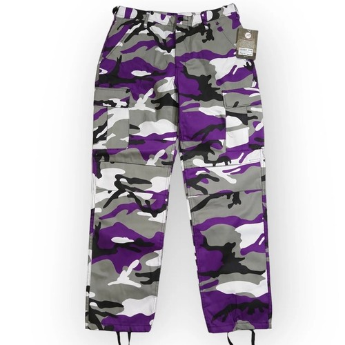 NEW Rothco Cargo Pants Men M Purple Camo Tactical 6-Pocket BDU Military Fatigues