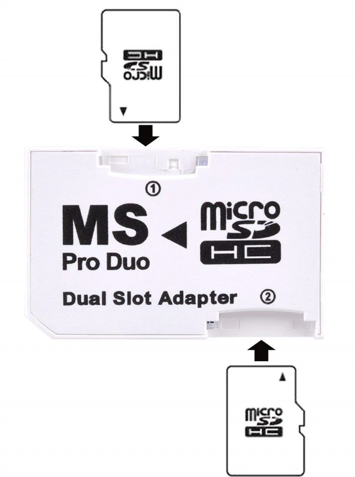 ADATTATORE MICRO SD PSP MEMORY STICK PRO DUO CONSOLE SONY PLAYSTATION PORTABILE - Immagine 2 di 4