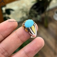Natural Turquoise Sleeping Beauty Ring 925 Sterling Silver Handmade Jewelry