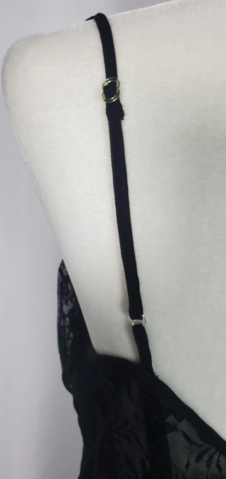 UNDERCOVER Camicia slip vintage Victorias Secret nera trasparente donna M L lingerie sexy etichetta oro