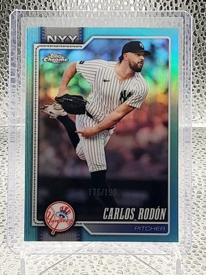 Carlos Rodon 2026 Topps Chrome Aqua Refractor 176/199 #43 Yankees