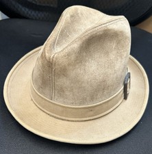 VTG Dobbs Genuine Suede Leather Hat Fifth 5th Avenue New York Fedora Mens 7 1/8