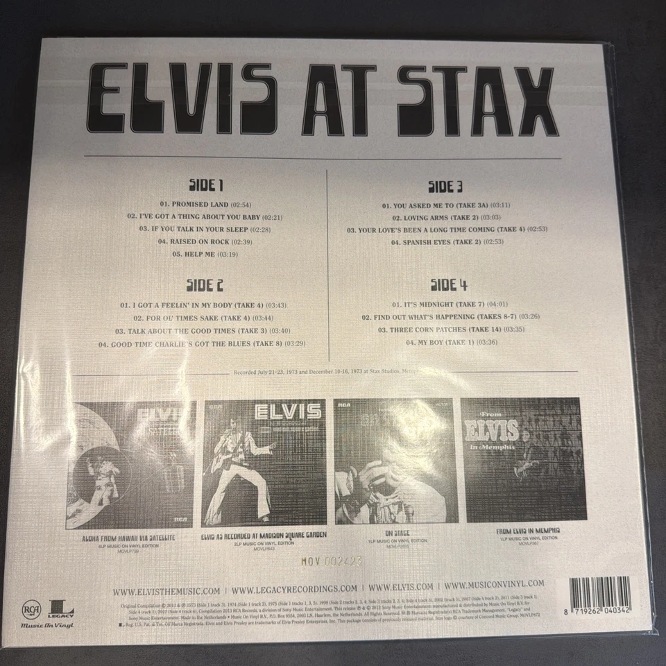 Elvis Presley Elvis At Stax 180G SILVER VINYL / NUMBERED NEW OVP 2xVinyl LP - Bild 2 von 2