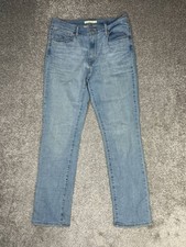 Levis 724 High Rise Straight Jeans Women 31 Blue Denim Logo Cotton Stretch 30x29