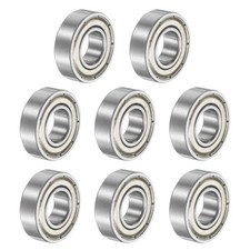 698ZZ 8x19x6mm Deep Groove Ball Bearing, 8Pcs Metal Sealed Industrial Bearing
