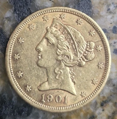 1901-S U.S. $5 Gold Half Eagle Coin