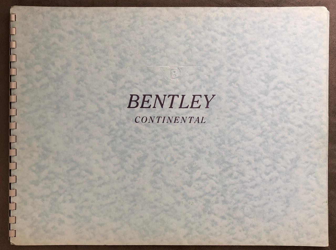 Bentley Motors Ltd Continental 1962 Motor Car Literature Sales Price Brochure