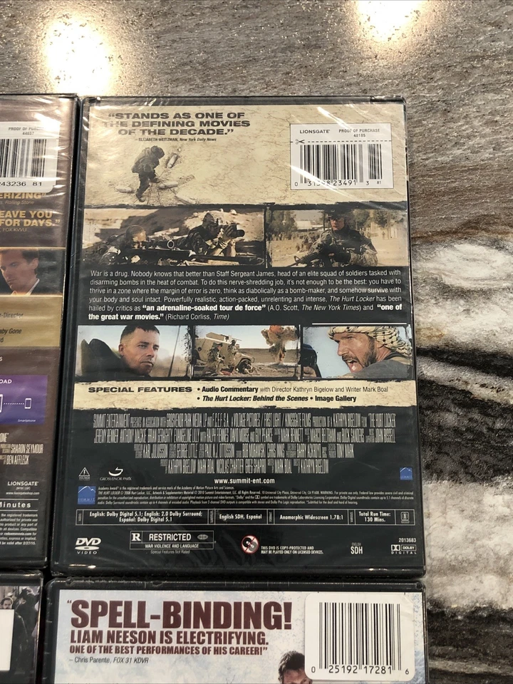 Action Movie 4 DVD Set The Hurt Locker Argo Gone Baby Gone The Grey New Sealed - Image 4 of 4