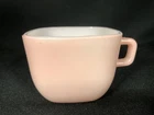 VINTAGE Glasbake J-2265 Pink Square Milk Glass Coffee Mug Cup Made In U.S.A