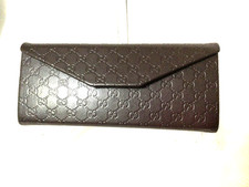 authentic Gucci brown GG logo eyeglasses folding triangle case only