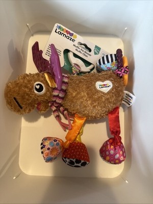 Lamaze Muffin The Moose Sensory Soother Baby Plush Rattle Teether Crinkle 0-24m