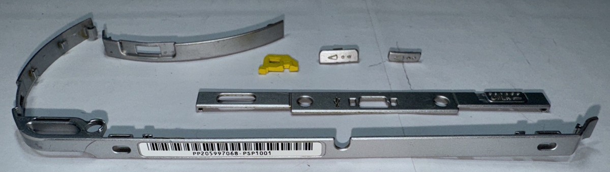 OEM Sony PSP 1001 Console Complete Housing Frame Silver Trim Set w