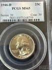 1946 D Washington Silver Quarter PCGS MS65