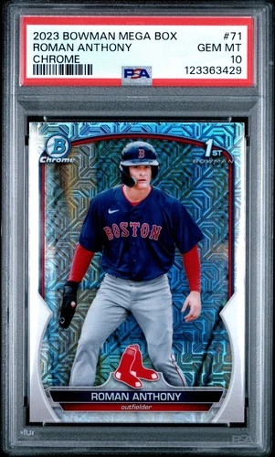 2023 Bowman Mega Box Roman Anthony Chrome 1st Mega Ref PSA 10 Gem Mint Red Sox