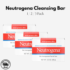 Neutrogena Facial Cleansing Bar Transparent Soap  1/2/3 Pack  3.5 oz Bar