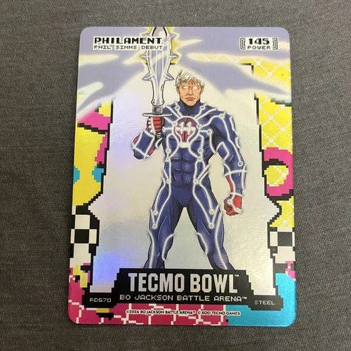 Panini Tecmo Bowl Battle Arena Steel Phil Simms Debut RD570 Bo Jackson Rad