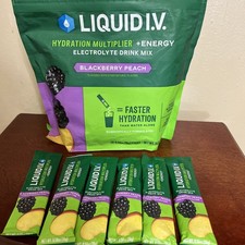 Liquid I.V. Hydration Multiplier  Energy Drink Mix, BlackBerry Peach 24 pack