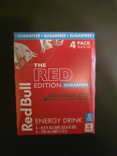 Red Bull Energy Red watermelon Sugar Free 8.4 Oz  1 Pack 4 Cans BB 10/8/2026