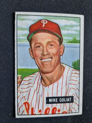 1951 Bowman Baseball Card # 77 Mike Goliat - Philadelphia Phillies (VG/EX)