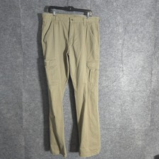 Wrangler Mens Relaxed Fit Cargo Pants Casual Workwear Khaki Size 34 x 34 Solid