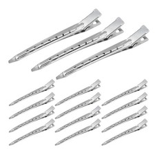 15 PCS Duck Bill Hair Clips Hair Styling Clips Silver Metal Hair Clips Non Sl...