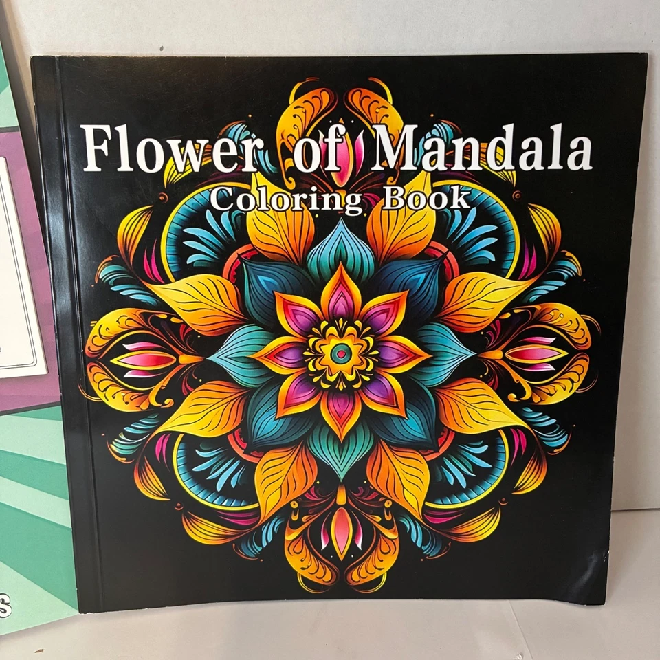 Activity Books For Teens Fun Puzzle Book Mandala Coloring Book Lot of 2 DIY - Image 3 of 4