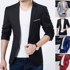 Men Formal Suit Blazer Coat Business Casual Blazer Dress Slim Fit Outwear-Tops